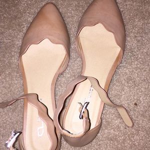 Sandals that buckle around ankle with slight wedge